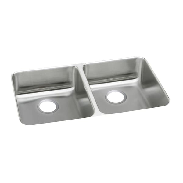 Lustertone Stainless Steel 35-3/4 X 18-1/2 X 4-7/8 Equal Double Bowl Undermount Ada Sink